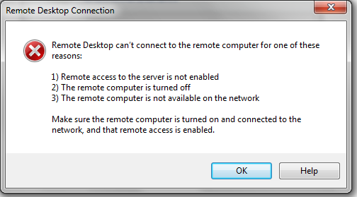 Remote Desktop Will Not Connect